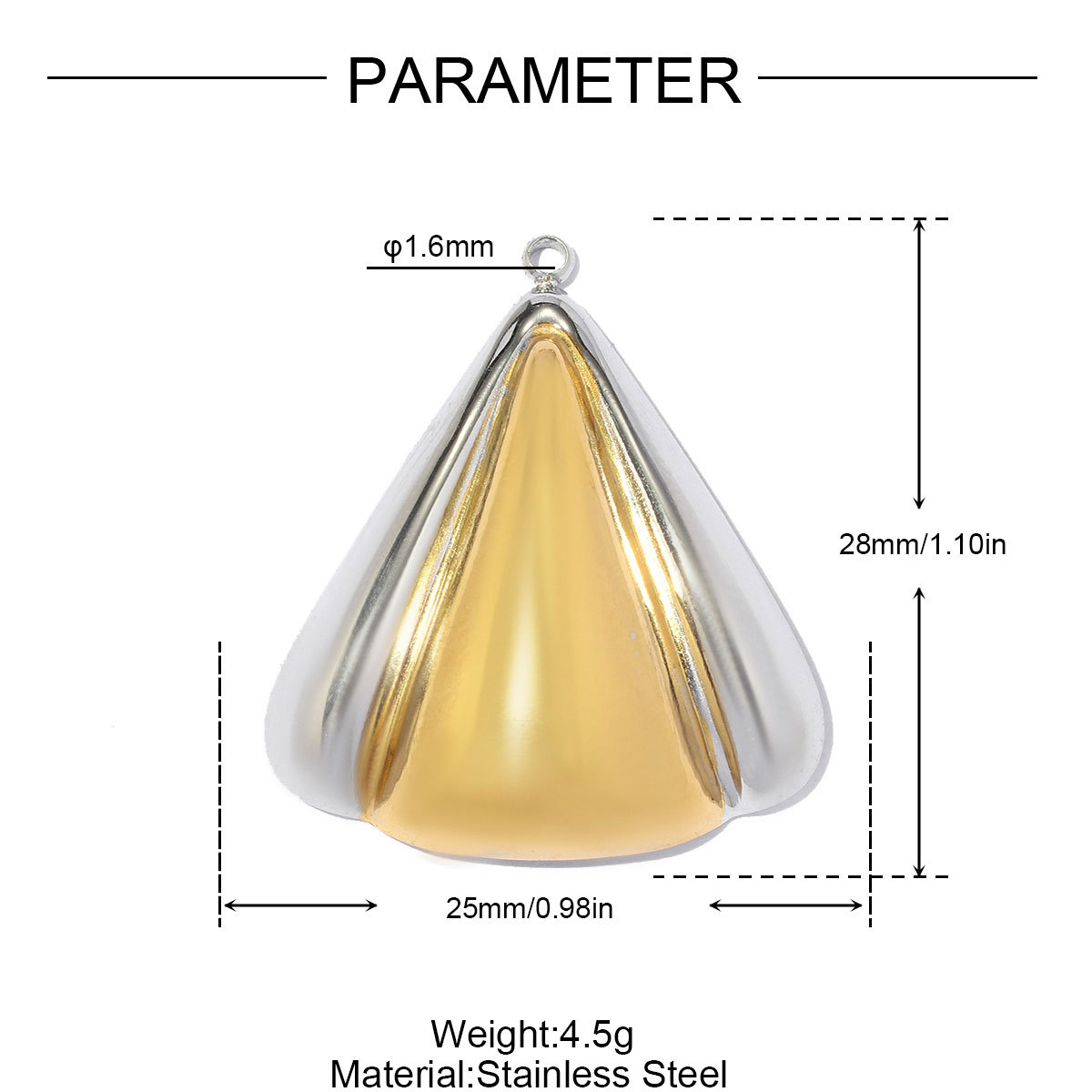 6pcs/pack Stainless Steel Two Tone Sun Moon DIY Charms Ladybug Heart Flower Necklace Pendant Woman Waterdrop Jewelry Wholesale