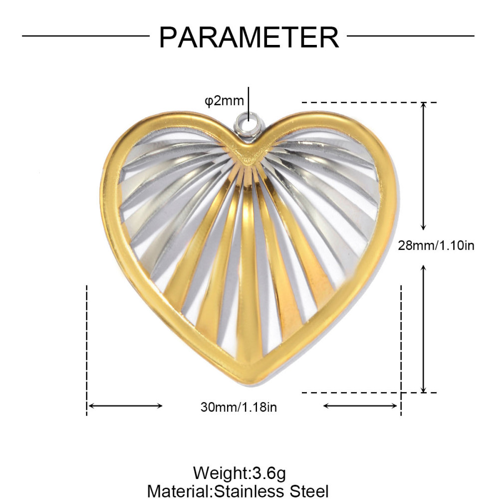 6pcs/pack Stainless Steel Two Tone Sun Moon DIY Charms Ladybug Heart Flower Necklace Pendant Woman Waterdrop Jewelry Wholesale