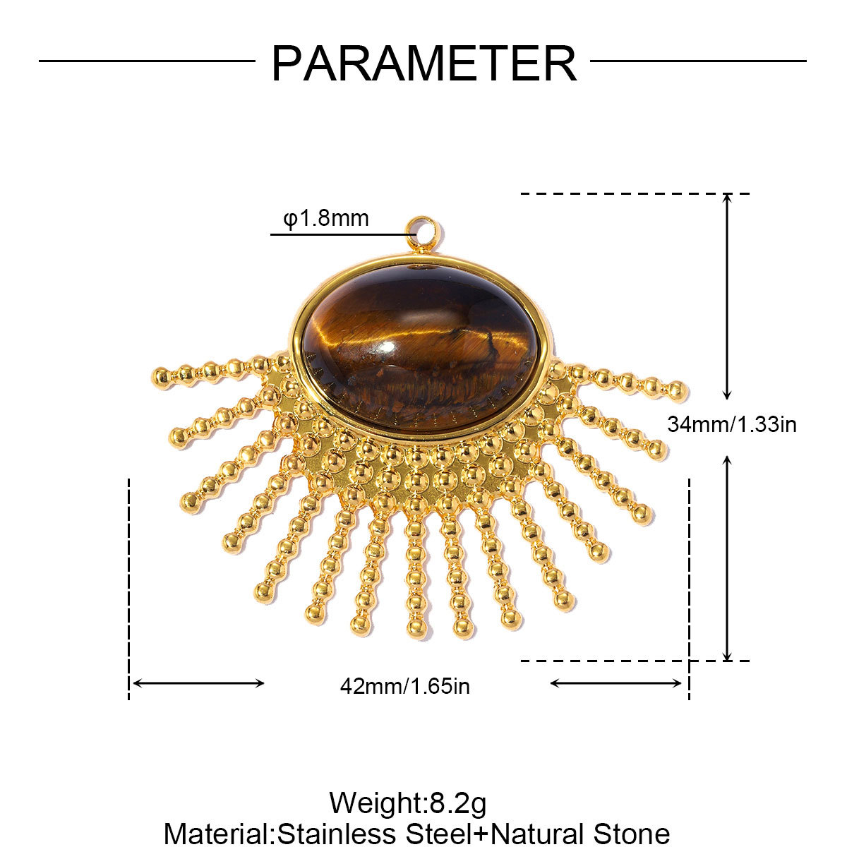 6pcs/pack Stainless Steel Natural Stone Sunburst DIY Earring Charm Star Evil Eye Necklace Pendant Woman Abalone Shell Heart Jewelry