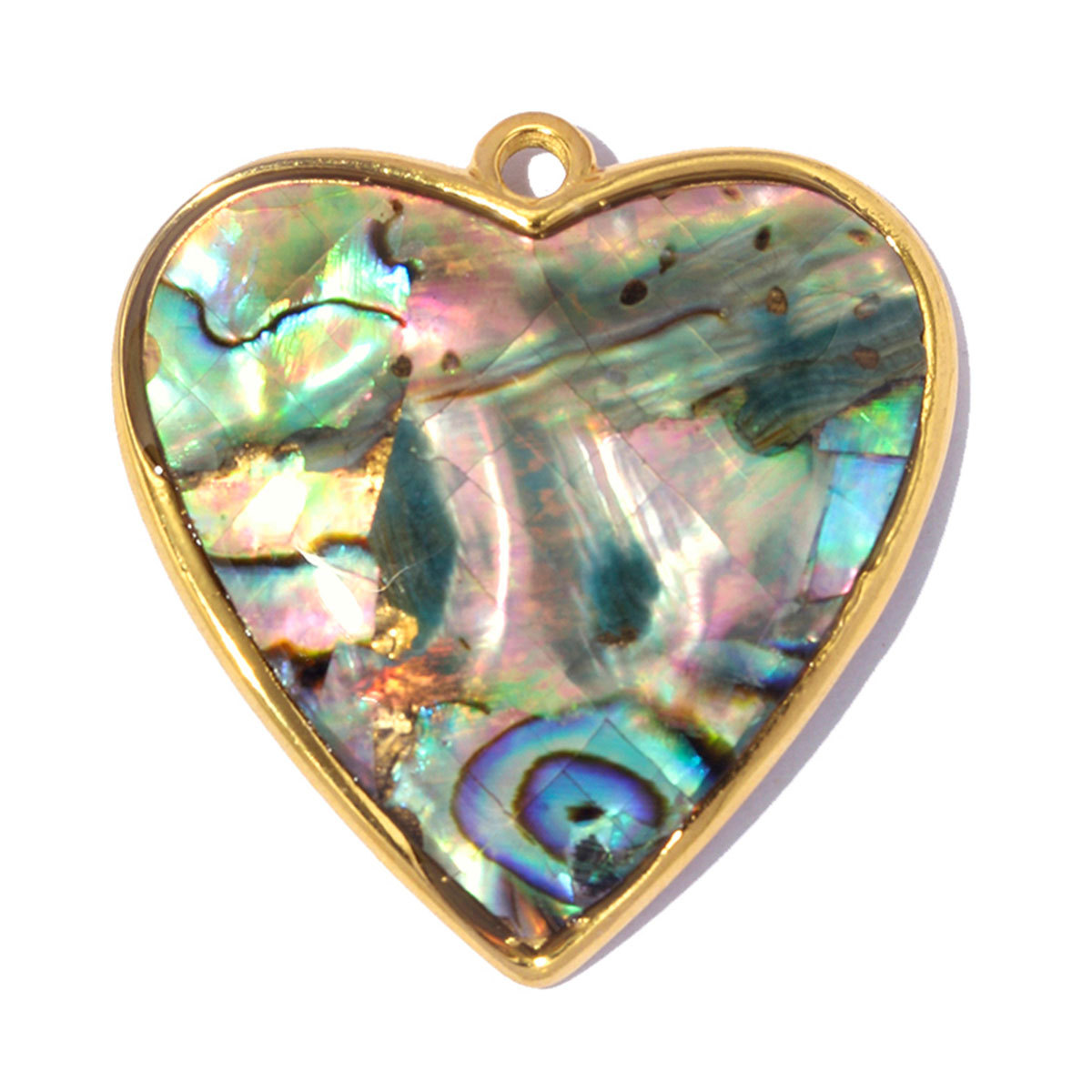 6pcs/pack Stainless Steel Natural Stone Sunburst DIY Earring Charm Star Evil Eye Necklace Pendant Woman Abalone Shell Heart Jewelry