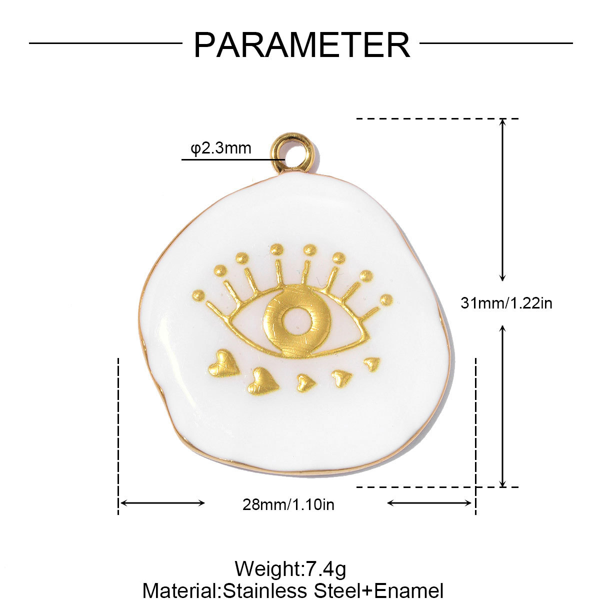 6pcs/pack Stainless Steel Natural Stone Sunburst DIY Earring Charm Star Evil Eye Necklace Pendant Woman Abalone Shell Heart Jewelry