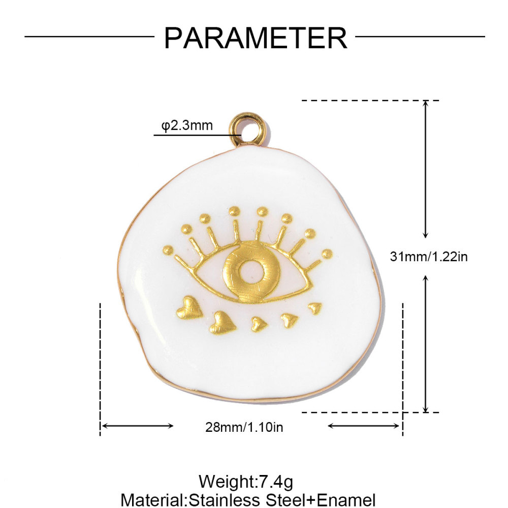 6pcs/pack Stainless Steel Natural Stone Sunburst DIY Earring Charm Star Evil Eye Necklace Pendant Woman Abalone Shell Heart Jewelry