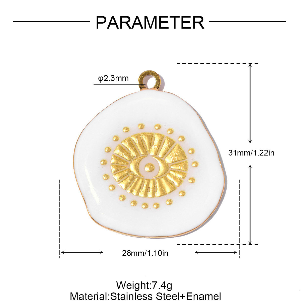 6pcs/pack Stainless Steel Natural Stone Sunburst DIY Earring Charm Star Evil Eye Necklace Pendant Woman Abalone Shell Heart Jewelry