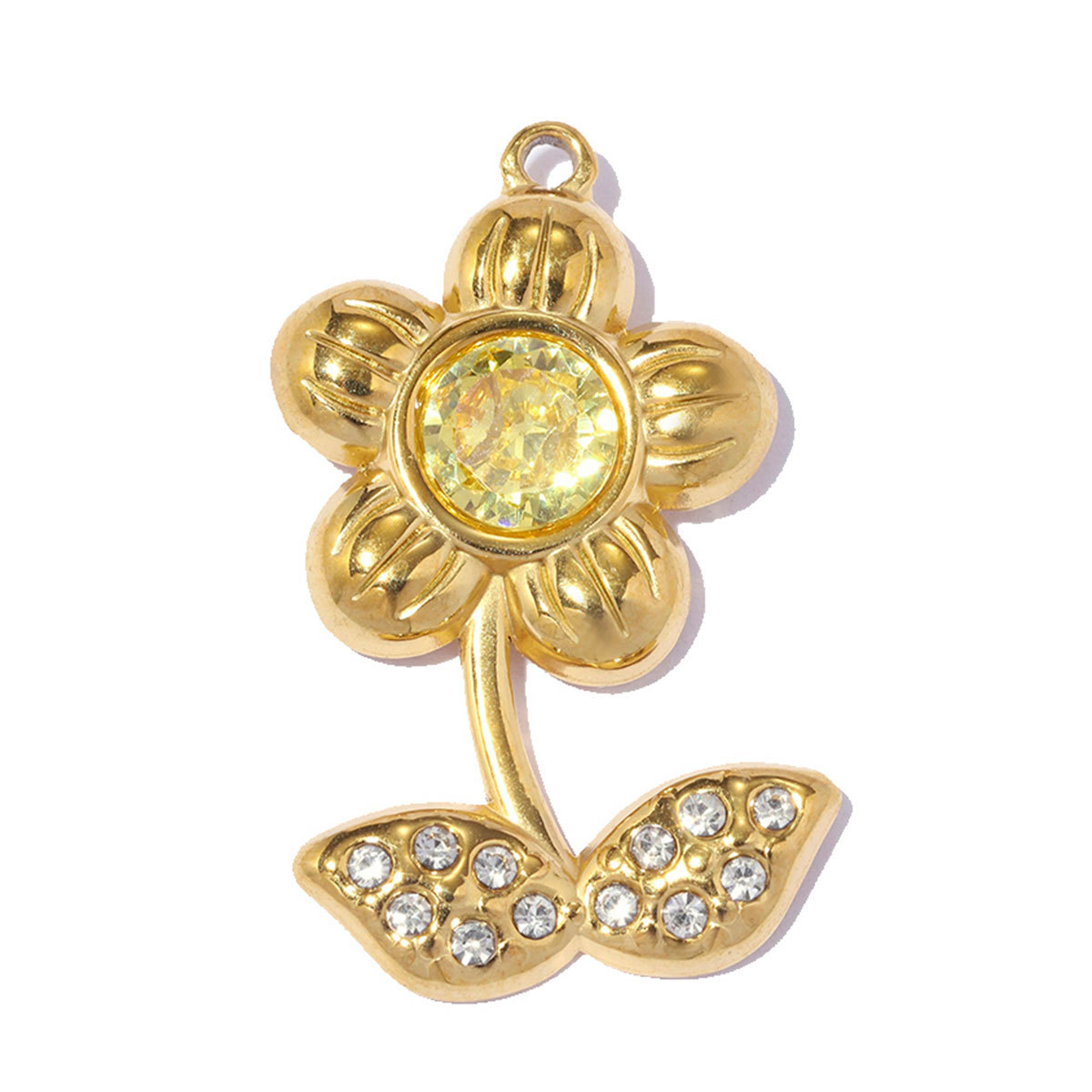6pcs/pack Stainless Steel Rhinestone Flower Clover DIY Charms Enamel Poker Heart Necklace Pendant Butterfly Shoe Accessory Wholesale