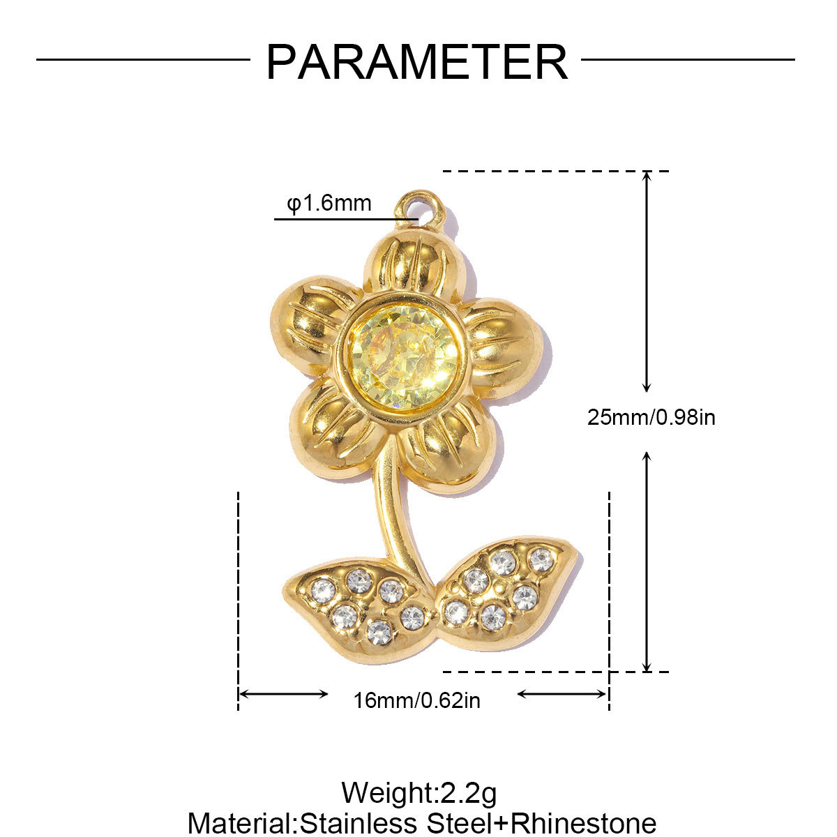 6pcs/pack Stainless Steel Rhinestone Flower Clover DIY Charms Enamel Poker Heart Necklace Pendant Butterfly Shoe Accessory Wholesale