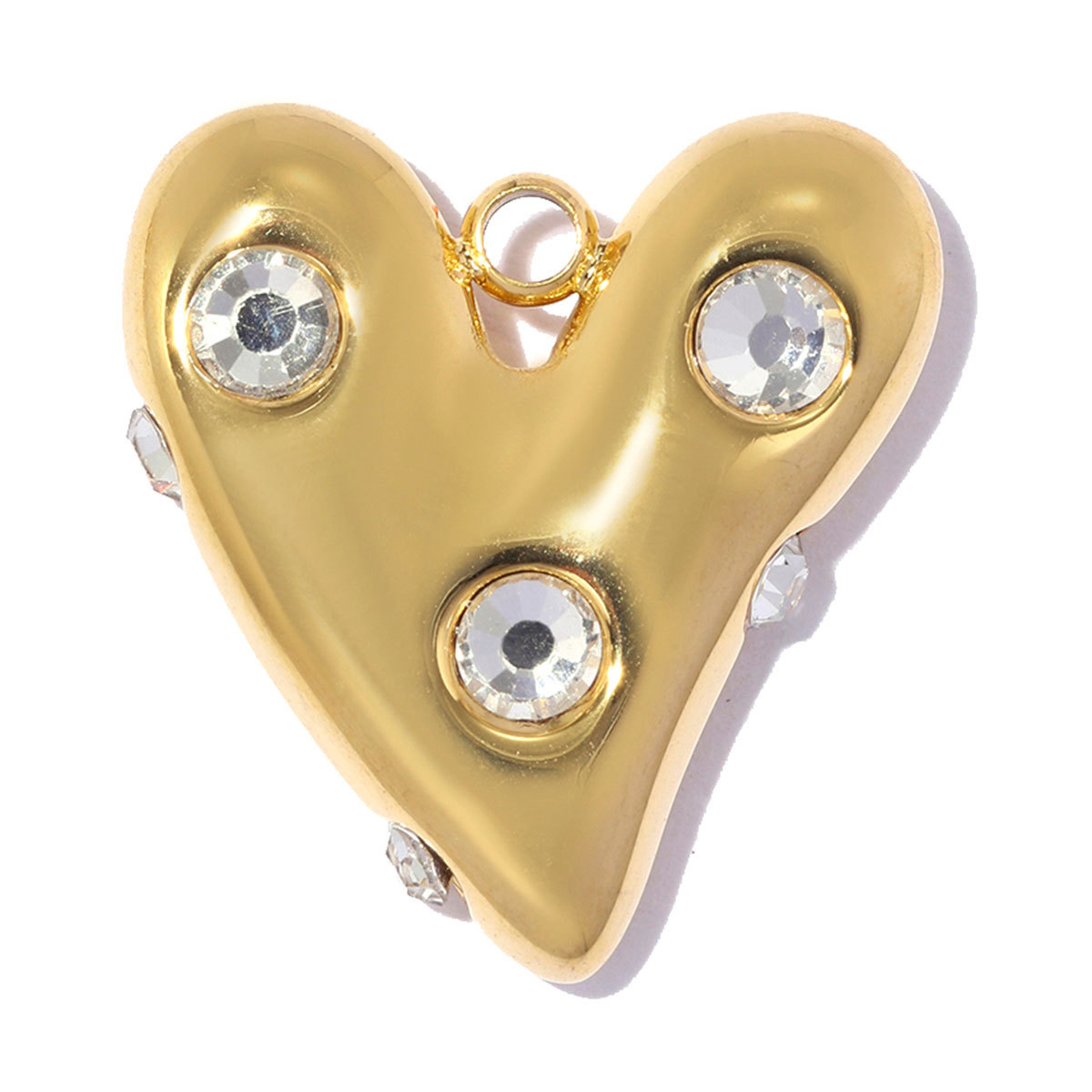 6pcs/pack Stainless Steel Rhinestone Flower Clover DIY Charms Enamel Poker Heart Necklace Pendant Butterfly Shoe Accessory Wholesale