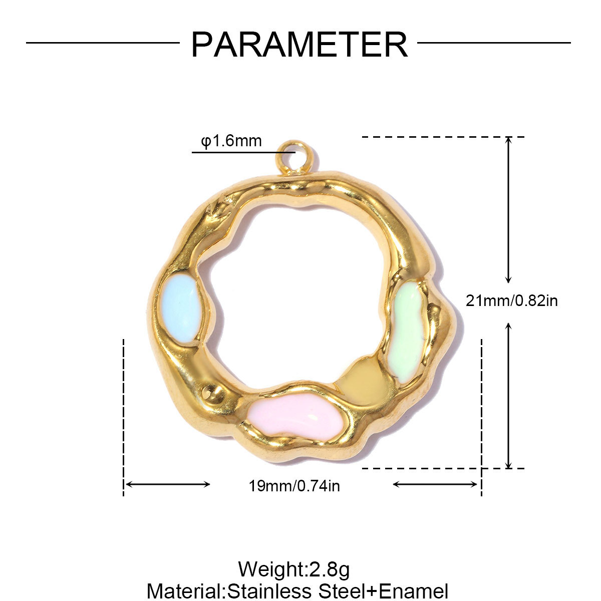 6pcs/pack Stainless Steel Rhinestone Flower Clover DIY Charms Enamel Poker Heart Necklace Pendant Butterfly Shoe Accessory Wholesale