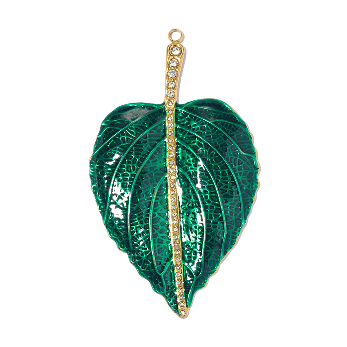 6pcs/pack Stainless Steel Rhinestone Leaf DIY Charms Big Flower Waterdrop Sun Necklace Pendants Flower Comb Jewelry Wholesale