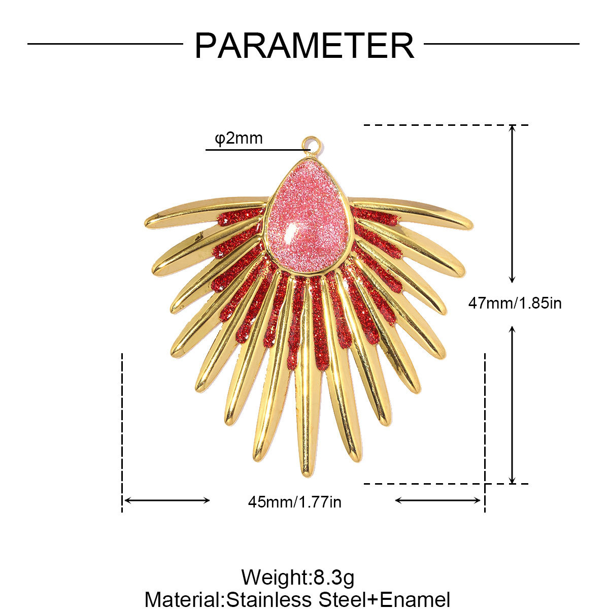 6pcs/pack Stainless Steel Rhinestone Leaf DIY Charms Big Flower Waterdrop Sun Necklace Pendants Flower Comb Jewelry Wholesale