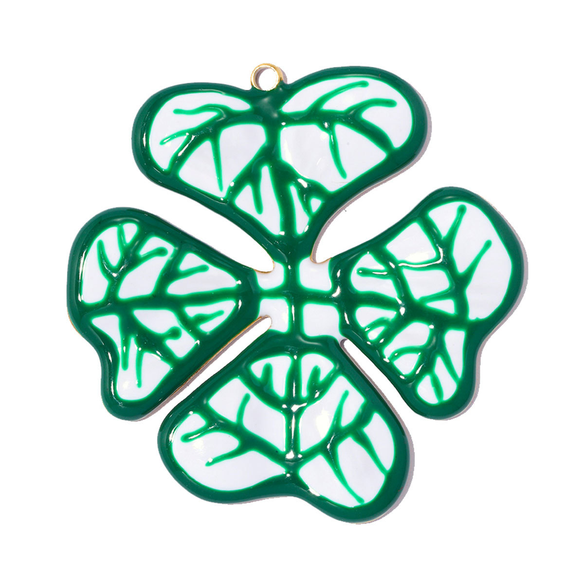 6pcs/pack Stainless Steel Enamel Daisy Clover DIY Earring Charms ABS Pearl Big Flower Necklace Pendants Round Circle Jewelry Wholesale