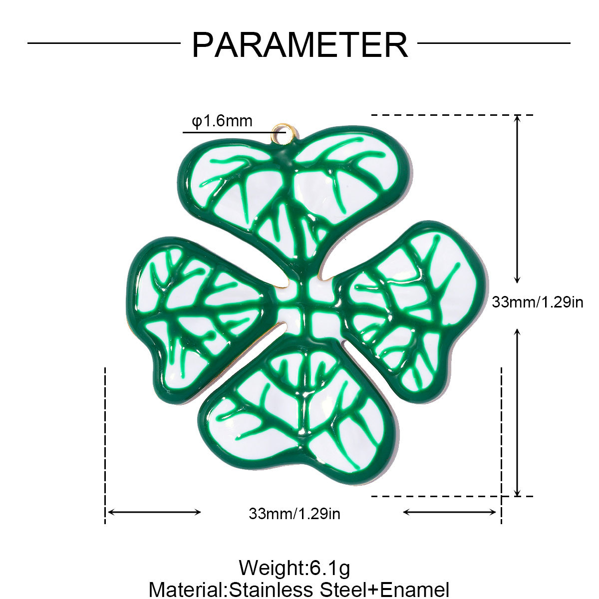 6pcs/pack Stainless Steel Enamel Daisy Clover DIY Earring Charms ABS Pearl Big Flower Necklace Pendants Round Circle Jewelry Wholesale