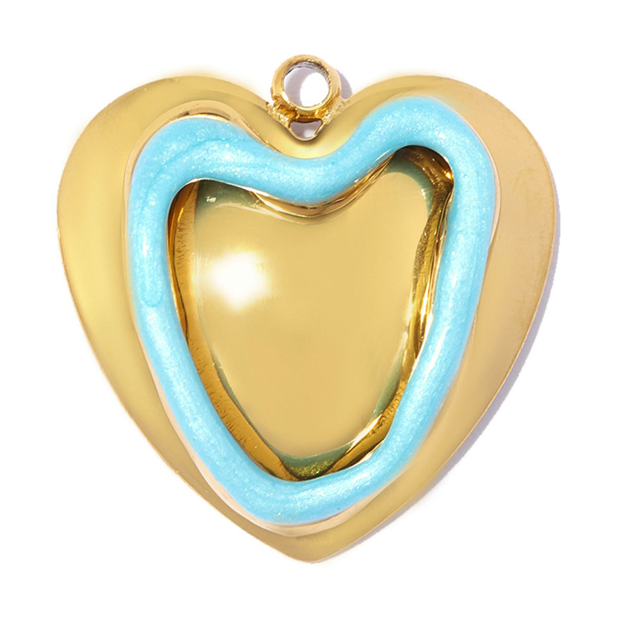6pcs/pack Stainless Steel Natural Stone Oval DIY Charms Enamel Love Heart Necklace Pendants Five-Petaled Flower Jewelry Wholesale