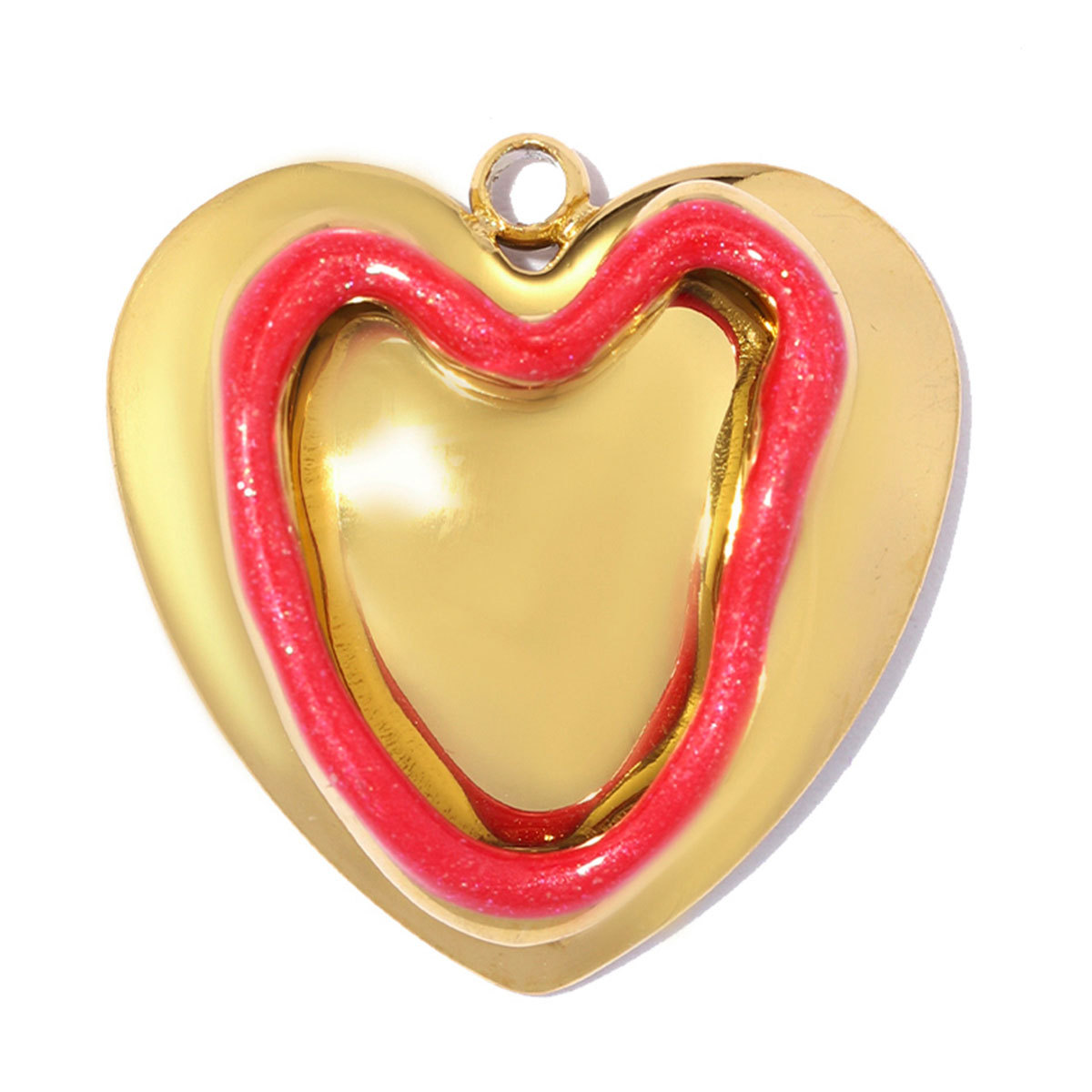 6pcs/pack Stainless Steel Natural Stone Oval DIY Charms Enamel Love Heart Necklace Pendants Five-Petaled Flower Jewelry Wholesale