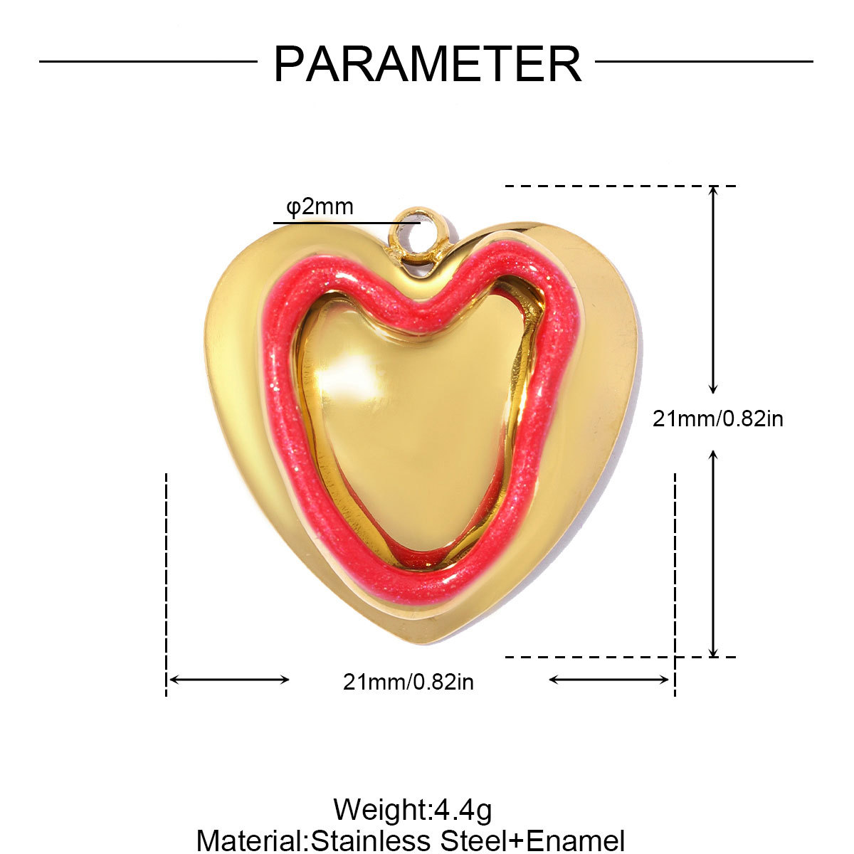 6pcs/pack Stainless Steel Natural Stone Oval DIY Charms Enamel Love Heart Necklace Pendants Five-Petaled Flower Jewelry Wholesale