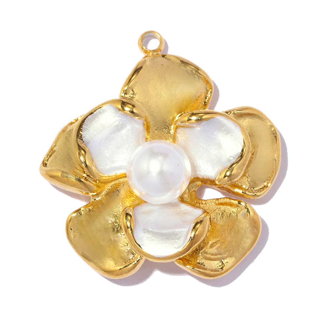 6pcs/pack Stainless Steel Natural Stone Oval DIY Charms Enamel Love Heart Necklace Pendants Five-Petaled Flower Jewelry Wholesale