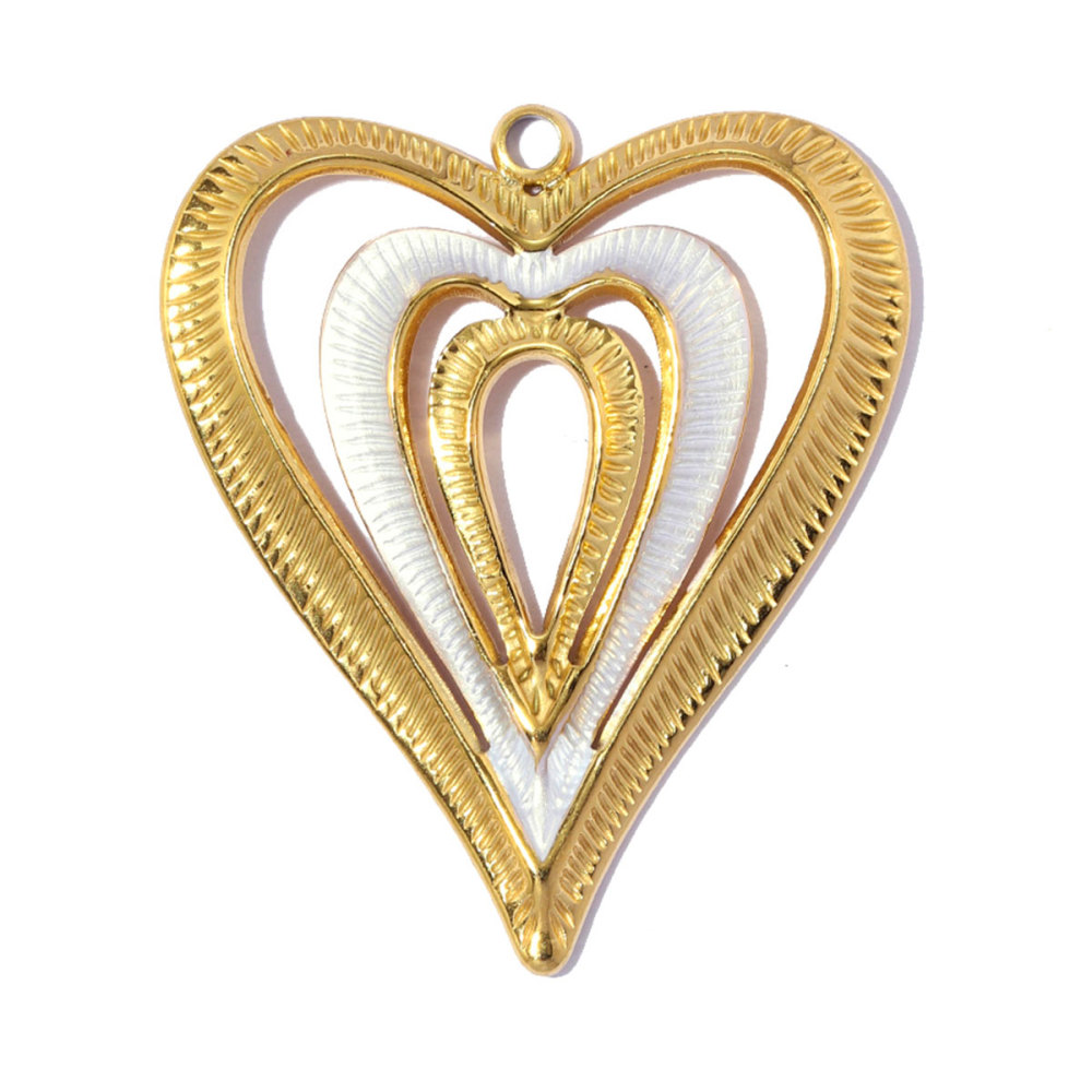 6pcs/pack French Stainless Steel Enamel Glitter Flower DIY Charms Butterfly Rose Necklace Pendants Love Heart Ring Jewelry Wholesale