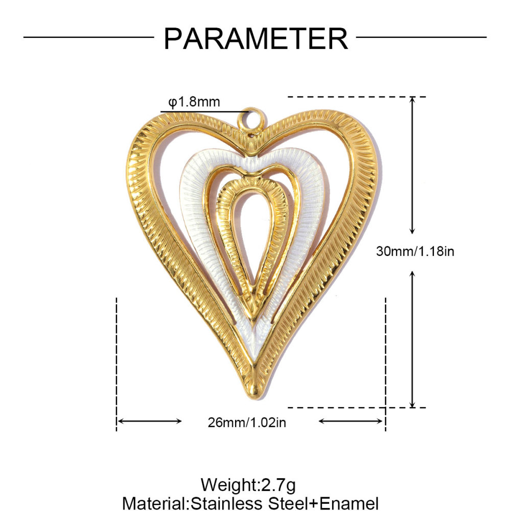 6pcs/pack French Stainless Steel Enamel Glitter Flower DIY Charms Butterfly Rose Necklace Pendants Love Heart Ring Jewelry Wholesale