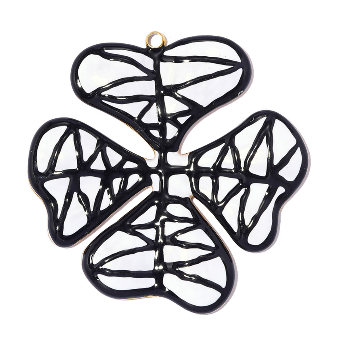6pcs/pack Large Stainless Steel Enamel Clover Flower DIY Earring Charms Swirl Sun Necklace Pendants Dragonfly Jewelry Wholesale