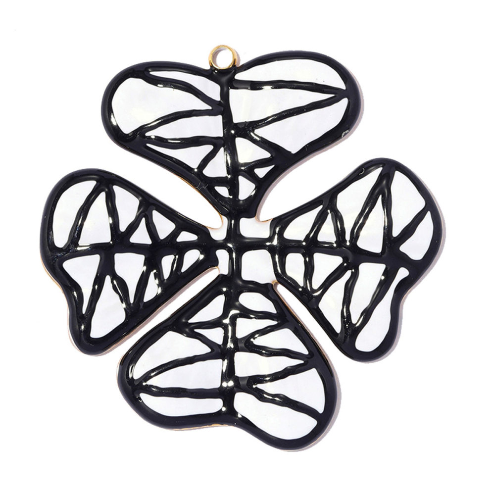 6pcs/pack Large Stainless Steel Enamel Clover Flower DIY Earring Charms Swirl Sun Necklace Pendants Dragonfly Jewelry Wholesale