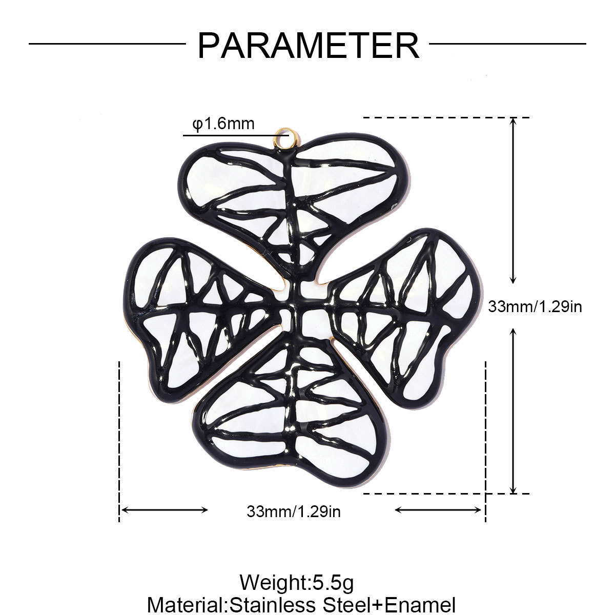 6pcs/pack Large Stainless Steel Enamel Clover Flower DIY Earring Charms Swirl Sun Necklace Pendants Dragonfly Jewelry Wholesale