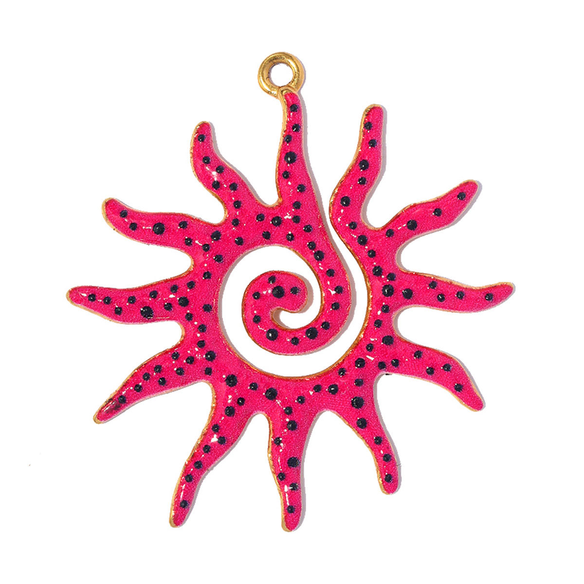 6pcs/pack Large Stainless Steel Enamel Clover Flower DIY Earring Charms Swirl Sun Necklace Pendants Dragonfly Jewelry Wholesale