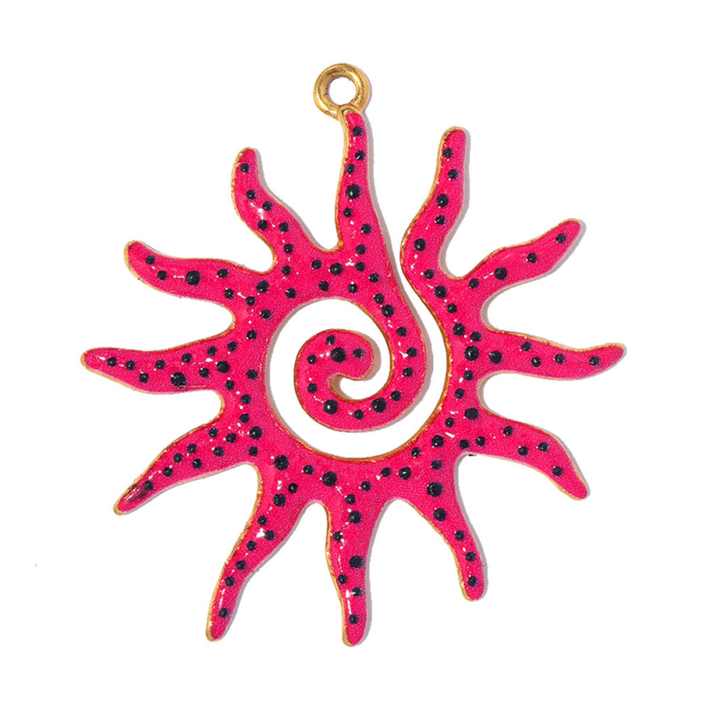 6pcs/pack Large Stainless Steel Enamel Clover Flower DIY Earring Charms Swirl Sun Necklace Pendants Dragonfly Jewelry Wholesale