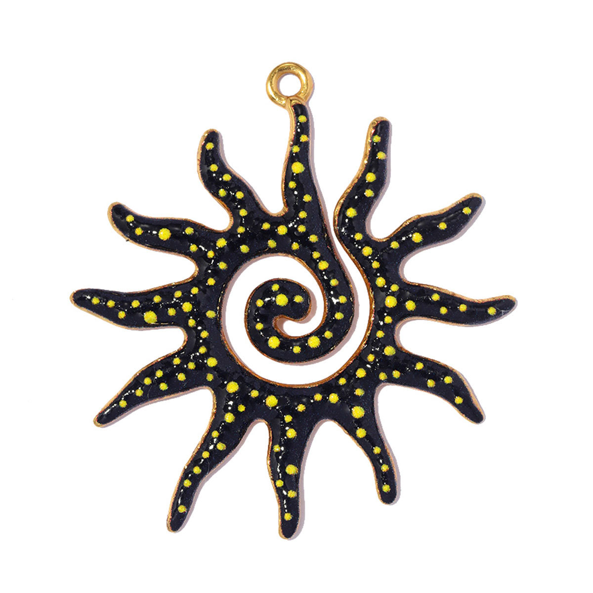 6pcs/pack Large Stainless Steel Enamel Clover Flower DIY Earring Charms Swirl Sun Necklace Pendants Dragonfly Jewelry Wholesale