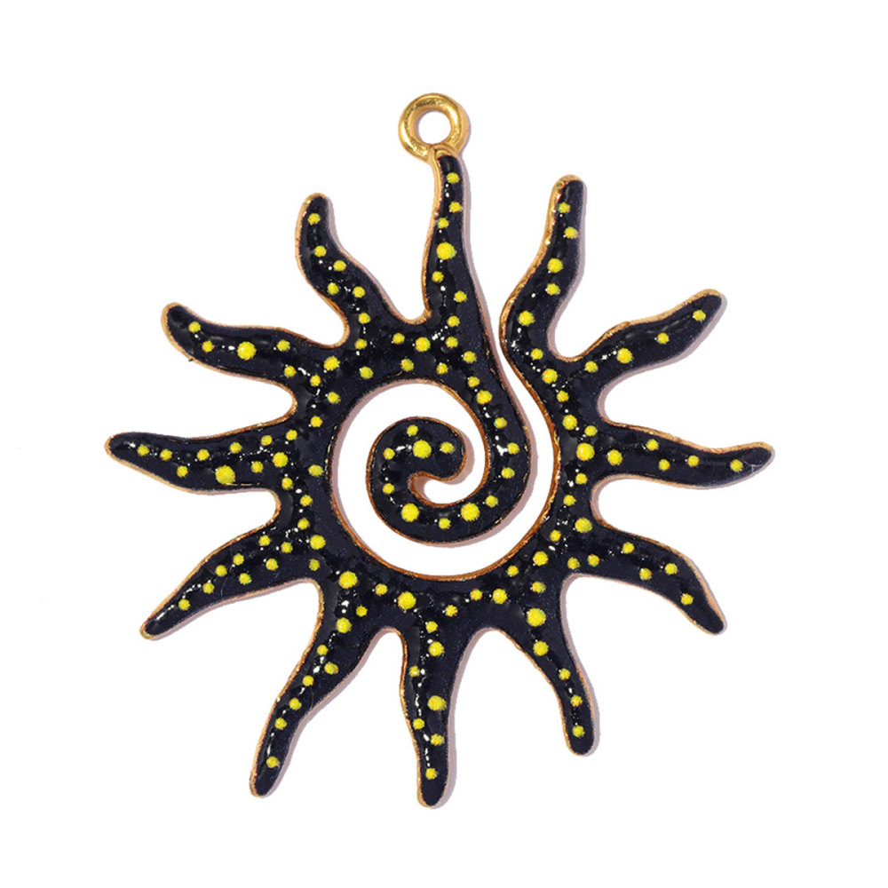 6pcs/pack Large Stainless Steel Enamel Clover Flower DIY Earring Charms Swirl Sun Necklace Pendants Dragonfly Jewelry Wholesale