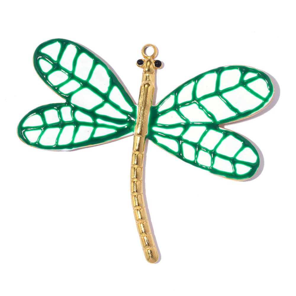 6pcs/pack Large Stainless Steel Enamel Clover Flower DIY Earring Charms Swirl Sun Necklace Pendants Dragonfly Jewelry Wholesale