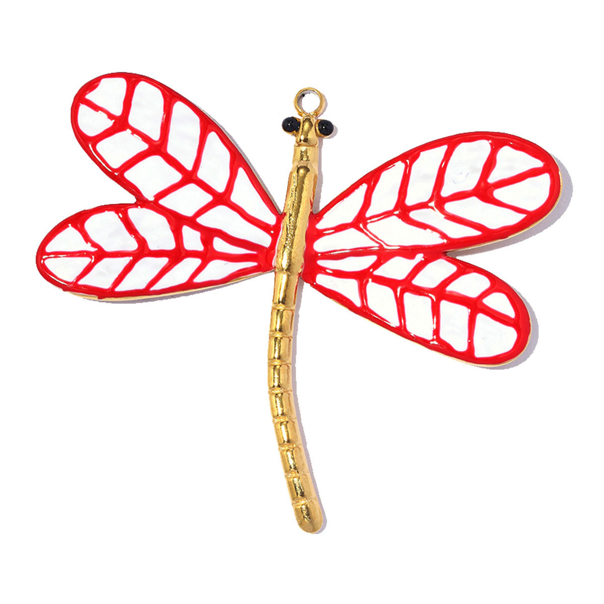 6pcs/pack Large Stainless Steel Enamel Clover Flower DIY Earring Charms Swirl Sun Necklace Pendants Dragonfly Jewelry Wholesale