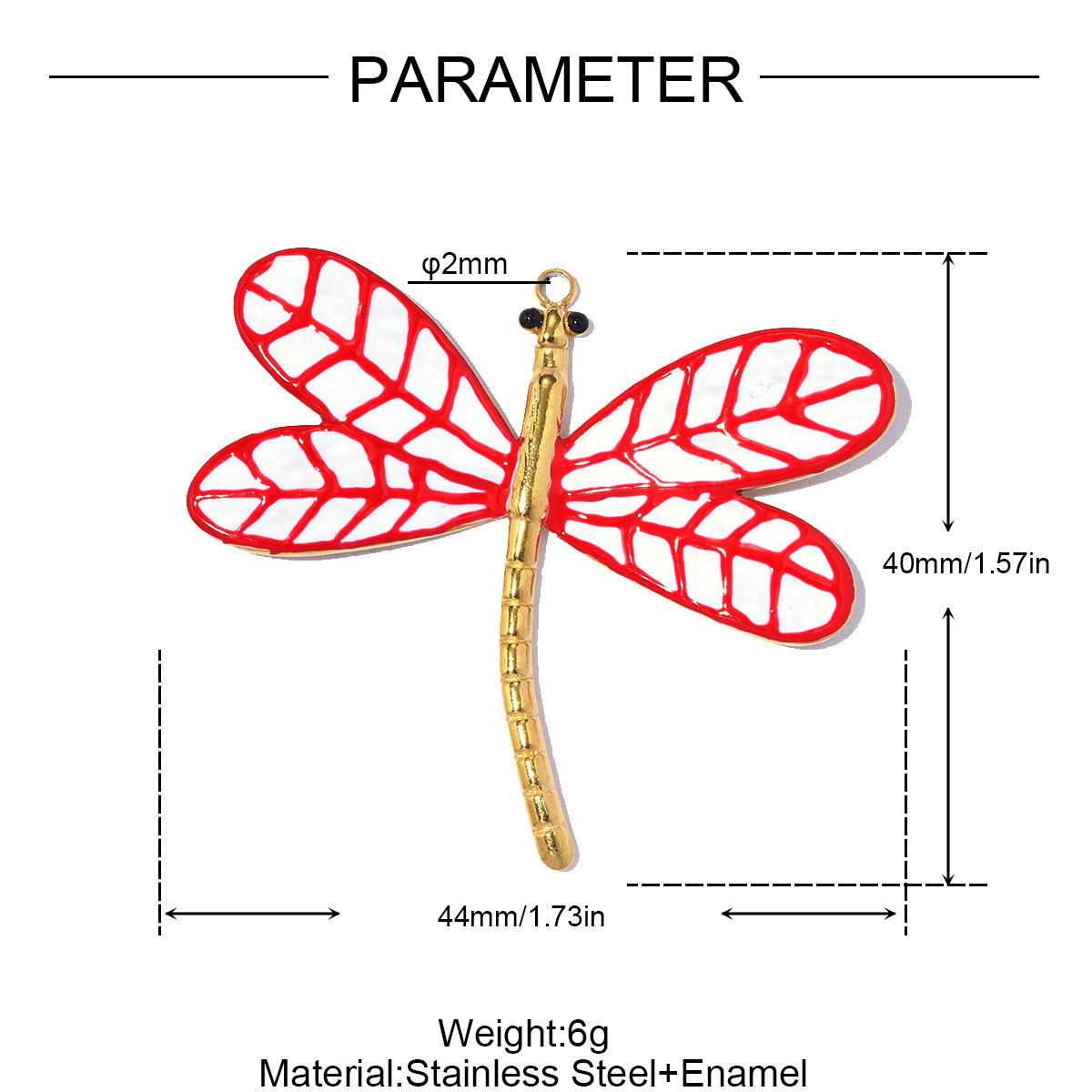 6pcs/pack Large Stainless Steel Enamel Clover Flower DIY Earring Charms Swirl Sun Necklace Pendants Dragonfly Jewelry Wholesale