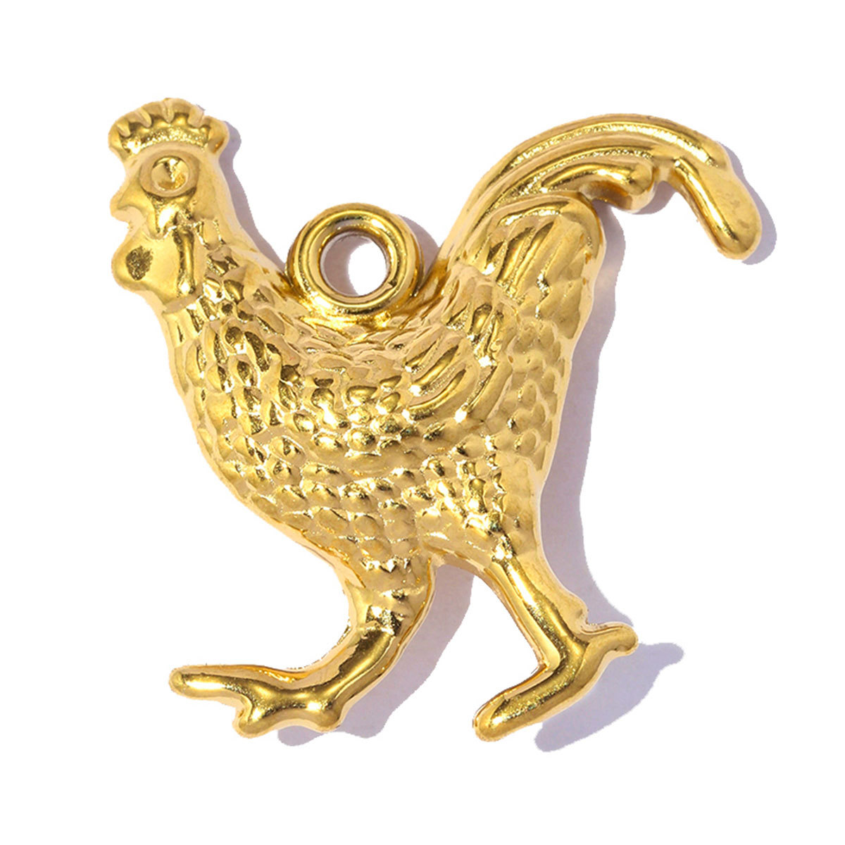 6pcs/pack Stainless Steel Rocking Horse Rabbit DIY Charms Rhinestone Bee Rooster Necklace Pendants Woman Heart Jewelry Wholesale