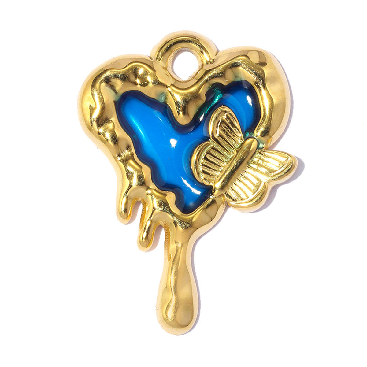 6pcs/pack Stainless Steel Rocking Horse Rabbit DIY Charms Rhinestone Bee Rooster Necklace Pendants Woman Heart Jewelry Wholesale