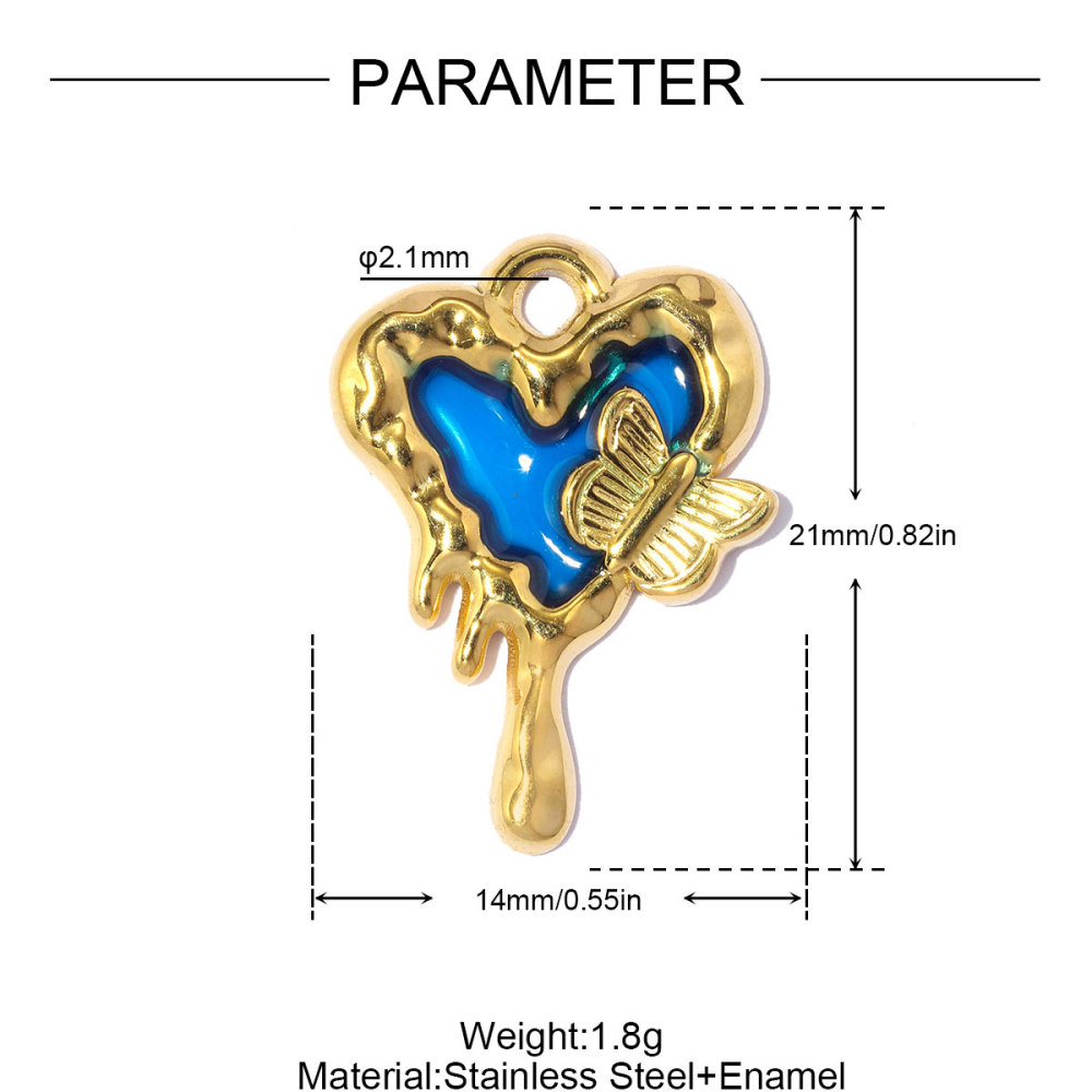 6pcs/pack Stainless Steel Rocking Horse Rabbit DIY Charms Rhinestone Bee Rooster Necklace Pendants Woman Heart Jewelry Wholesale