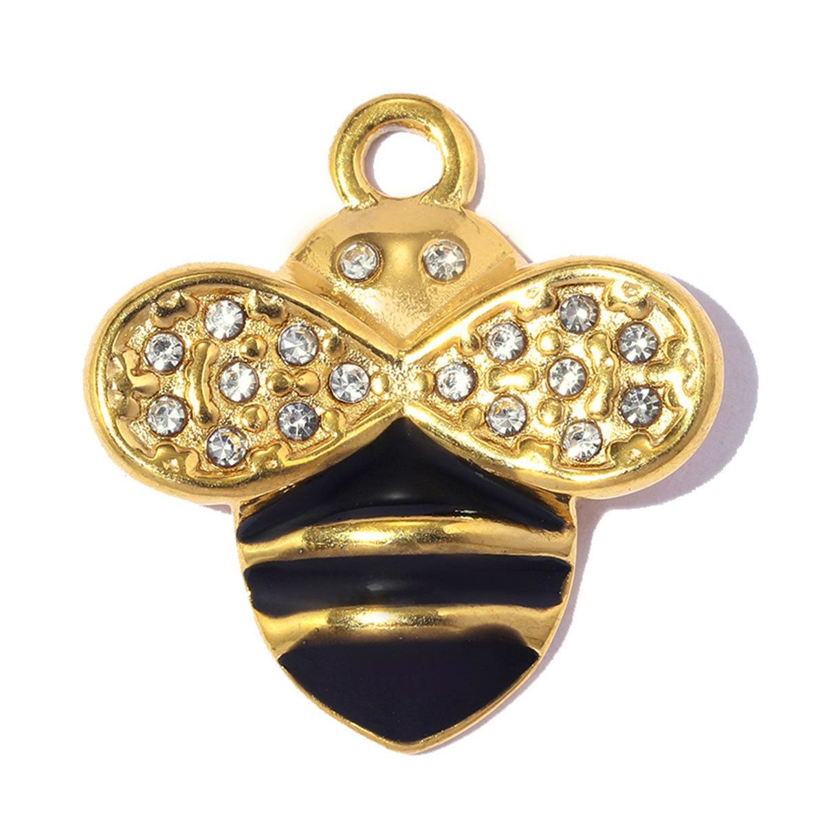 6pcs/pack Stainless Steel Rocking Horse Rabbit DIY Charms Rhinestone Bee Rooster Necklace Pendants Woman Heart Jewelry Wholesale