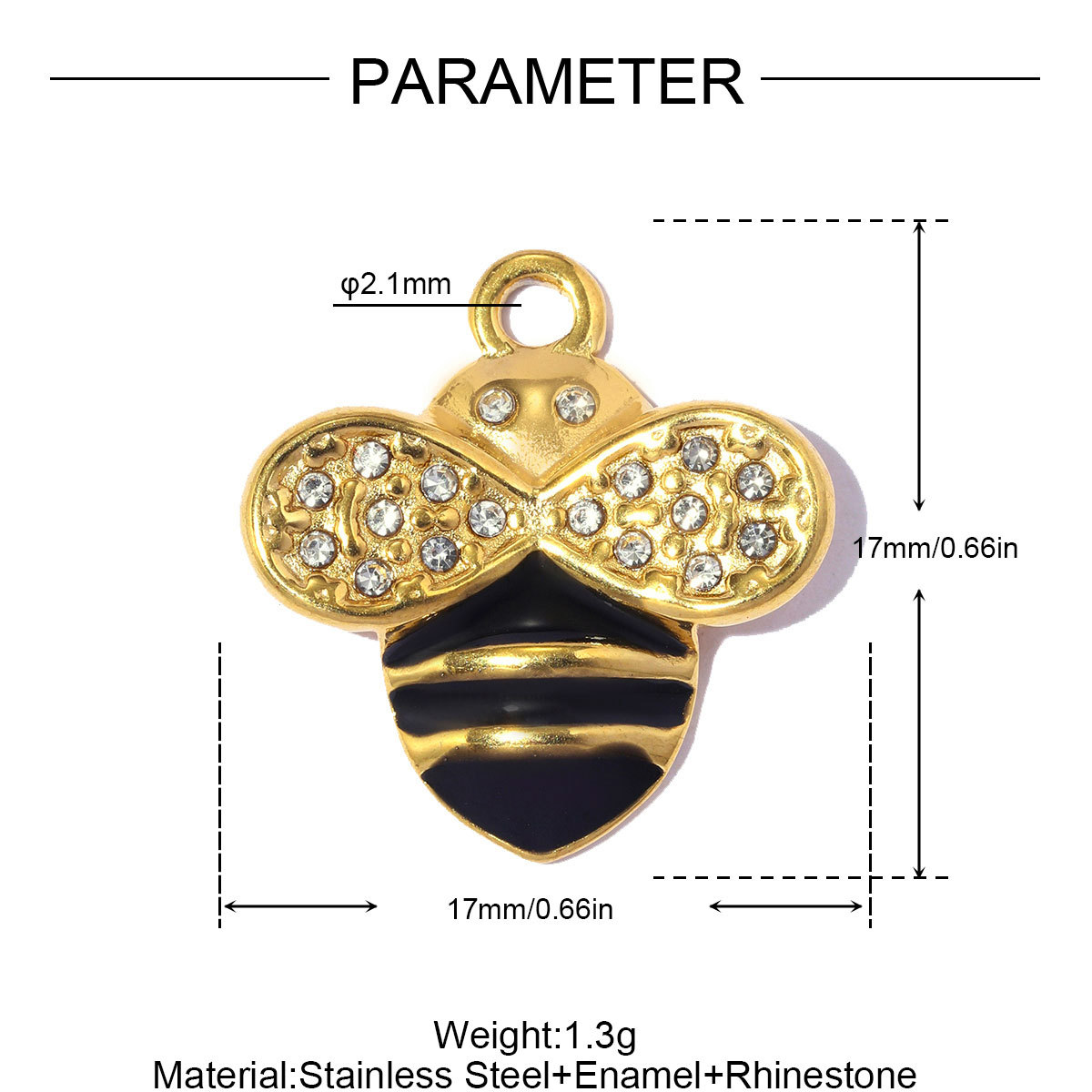 6pcs/pack Stainless Steel Rocking Horse Rabbit DIY Charms Rhinestone Bee Rooster Necklace Pendants Woman Heart Jewelry Wholesale