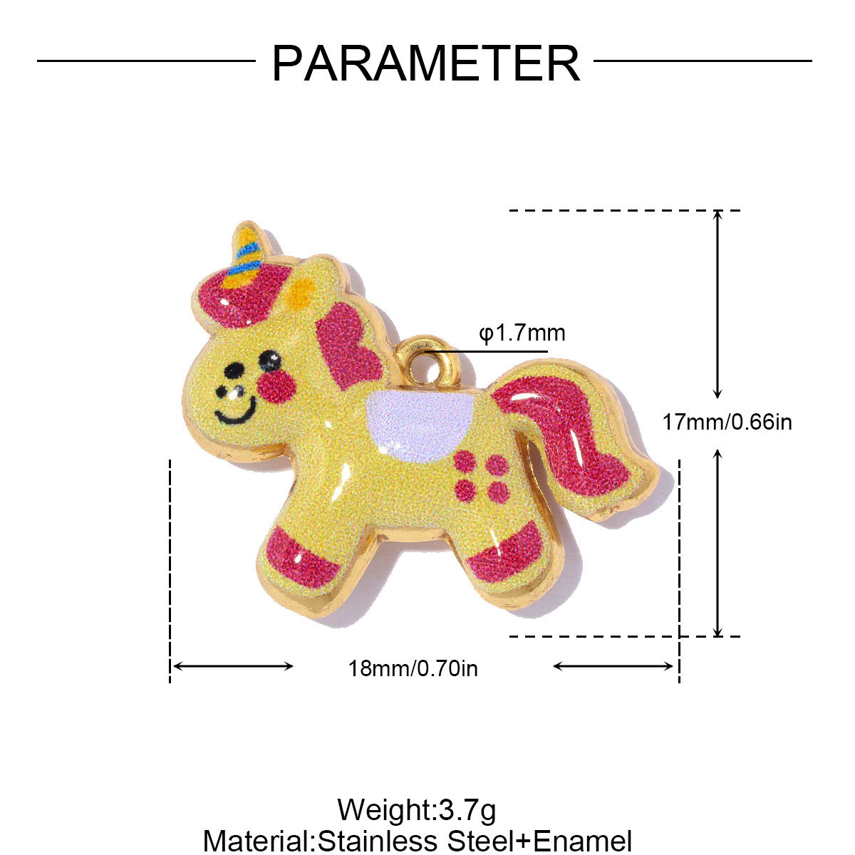 6pcs/pack Stainless Steel Rocking Horse Rabbit DIY Charms Rhinestone Bee Rooster Necklace Pendants Woman Heart Jewelry Wholesale