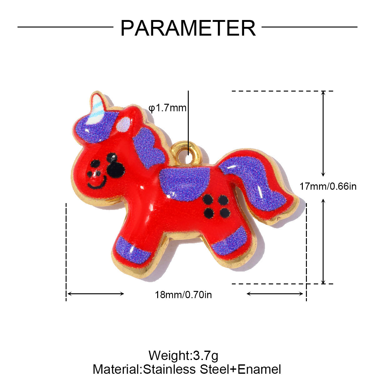 6pcs/pack Stainless Steel Rocking Horse Rabbit DIY Charms Rhinestone Bee Rooster Necklace Pendants Woman Heart Jewelry Wholesale