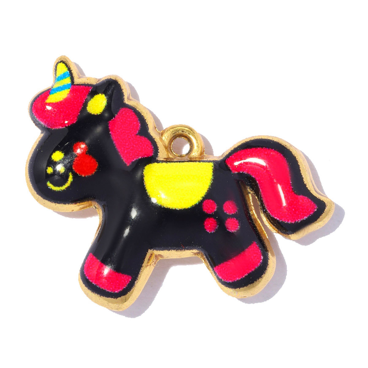6pcs/pack Stainless Steel Rocking Horse Rabbit DIY Charms Rhinestone Bee Rooster Necklace Pendants Woman Heart Jewelry Wholesale