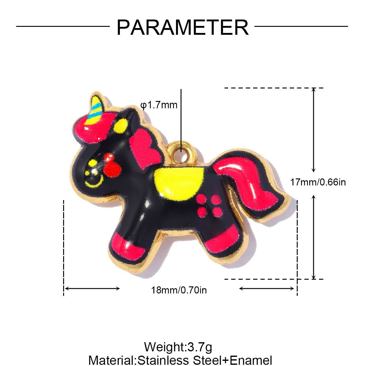 6pcs/pack Stainless Steel Rocking Horse Rabbit DIY Charms Rhinestone Bee Rooster Necklace Pendants Woman Heart Jewelry Wholesale