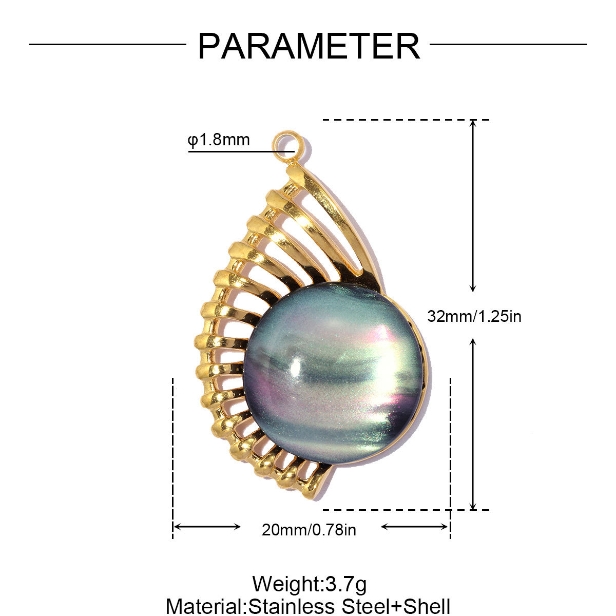 6pcs/pack Stainless Steel Enamel Fish Jellyfish DIY Earring Charms Shell Conch Coral Necklace Pendants Woman Starfish Jewelry Wholesale