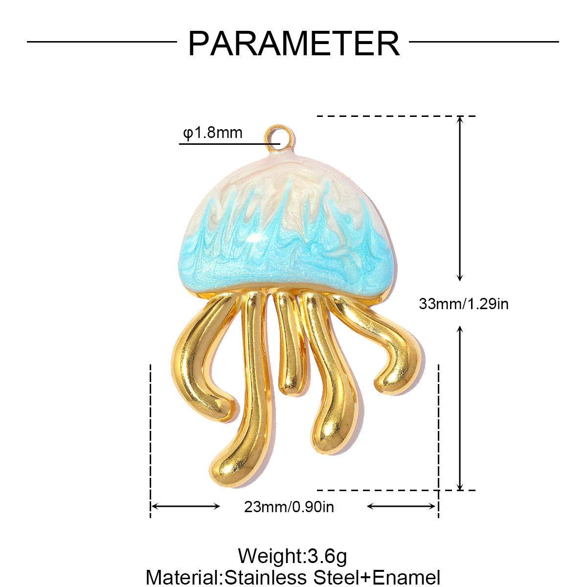 6pcs/pack Stainless Steel Enamel Fish Jellyfish DIY Earring Charms Shell Conch Coral Necklace Pendants Woman Starfish Jewelry Wholesale