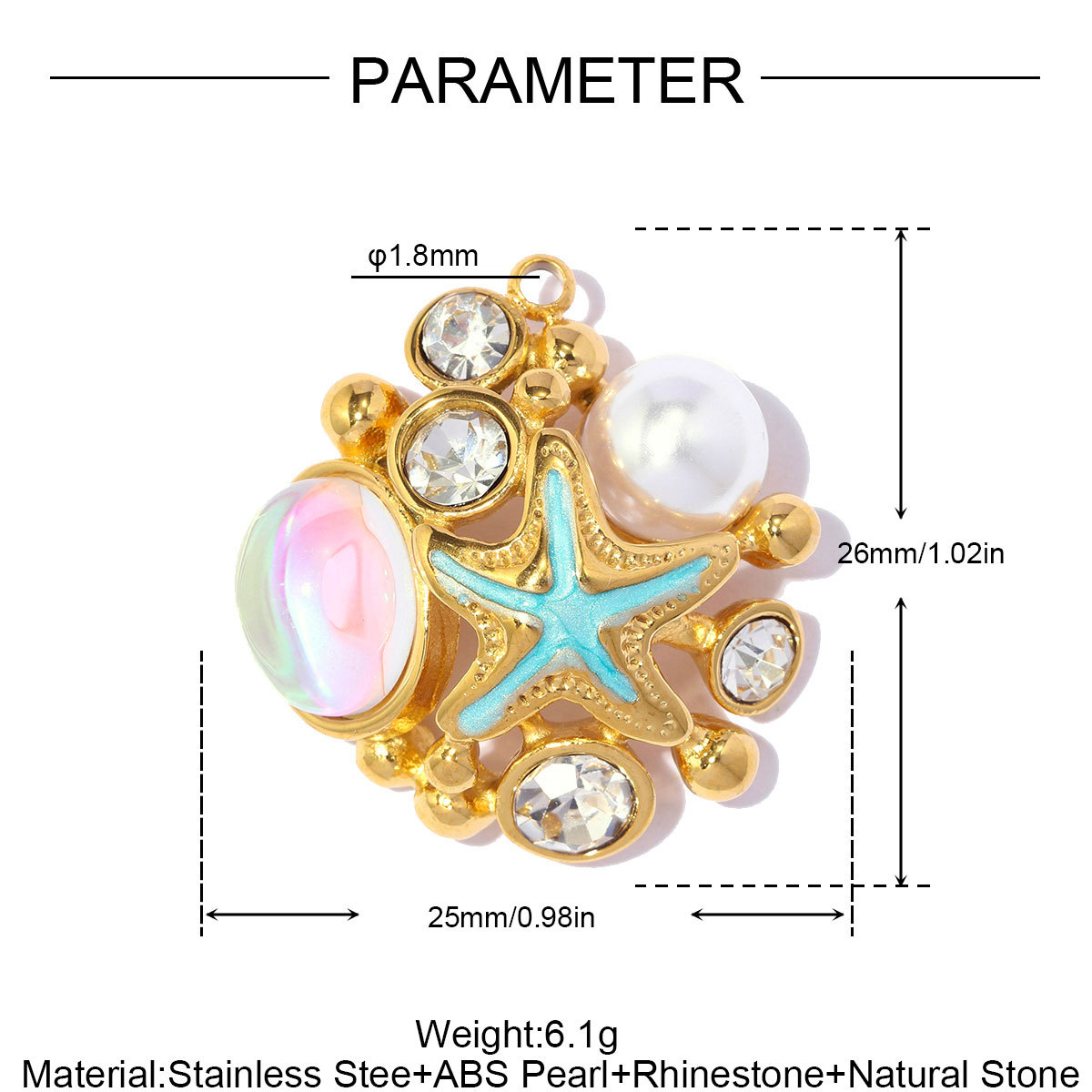 6pcs/pack Stainless Steel Enamel Fish Jellyfish DIY Earring Charms Shell Conch Coral Necklace Pendants Woman Starfish Jewelry Wholesale