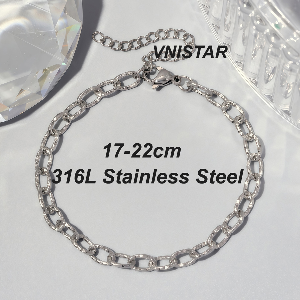 12pcs/pack 17-22cm 18k Gold Plated Stainless Steel Paperclip Cross Link Chain Bracelet Women Handmade DIY Charm Jewelry Making