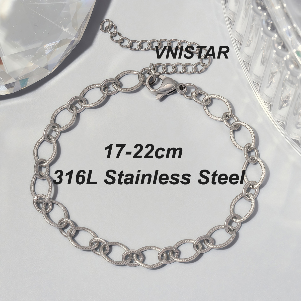 12pcs/pack 17-22cm 18k Gold Plated Stainless Steel Paperclip Cross Link Chain Bracelet Women Handmade DIY Charm Jewelry Making