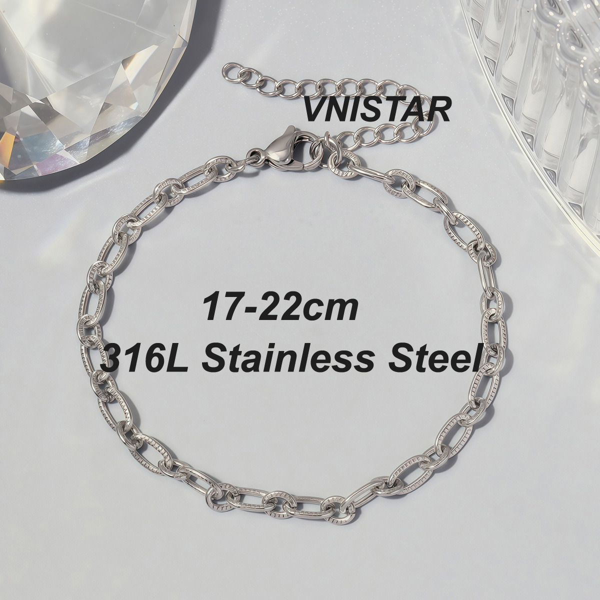 12pcs/pack 17-22cm 18k Gold Plated Stainless Steel Paperclip Cross Link Chain Bracelet Women Handmade DIY Charm Jewelry Making