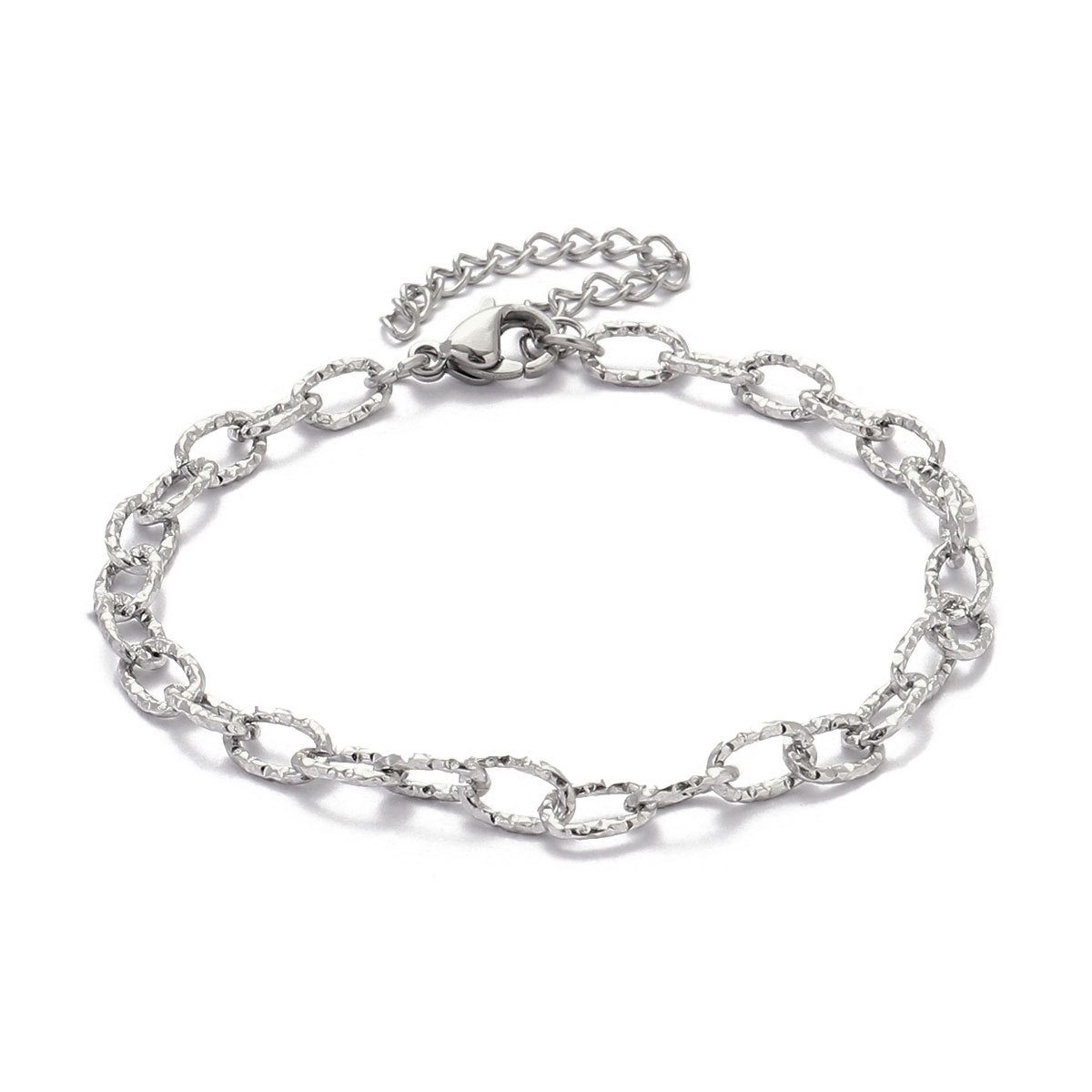 12pcs/pack 17-22cm 18k Gold Plated Stainless Steel Paperclip Cross Link Chain Bracelet Women Handmade DIY Charm Jewelry Making