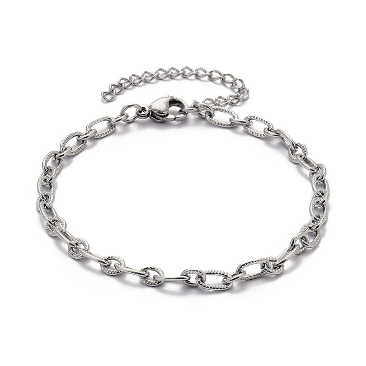 12pcs/pack 17-22cm 18k Gold Plated Stainless Steel Paperclip Cross Link Chain Bracelet Women Handmade DIY Charm Jewelry Making
