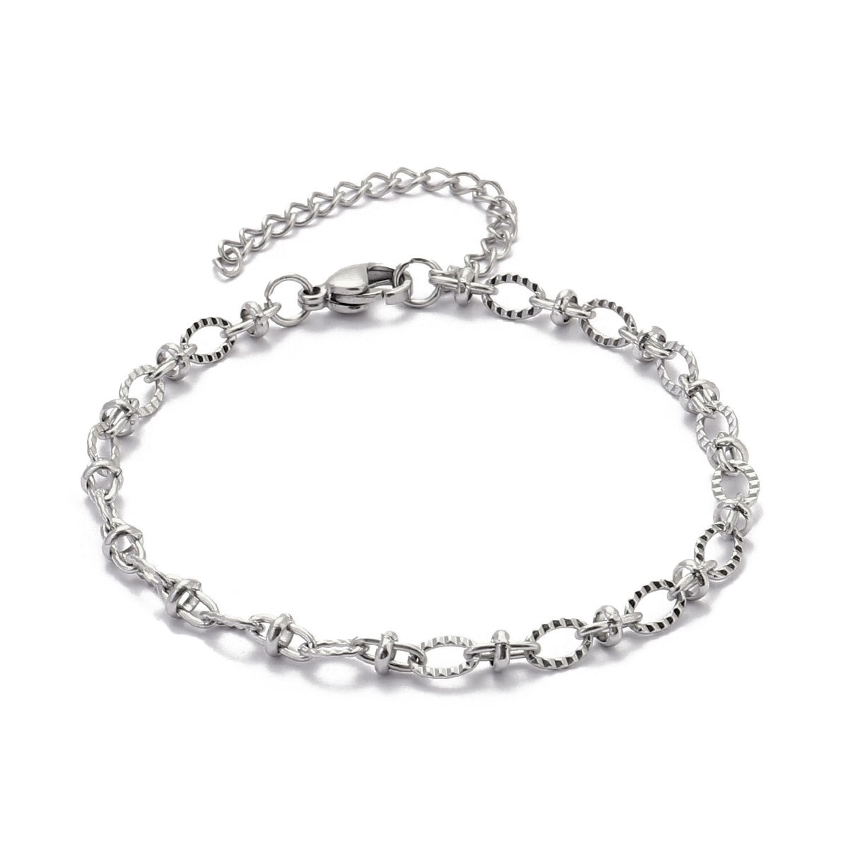 12pcs/pack 17-22cm 18k Gold Plated Stainless Steel Paperclip Cross Link Chain Bracelet Women Handmade DIY Charm Jewelry Making