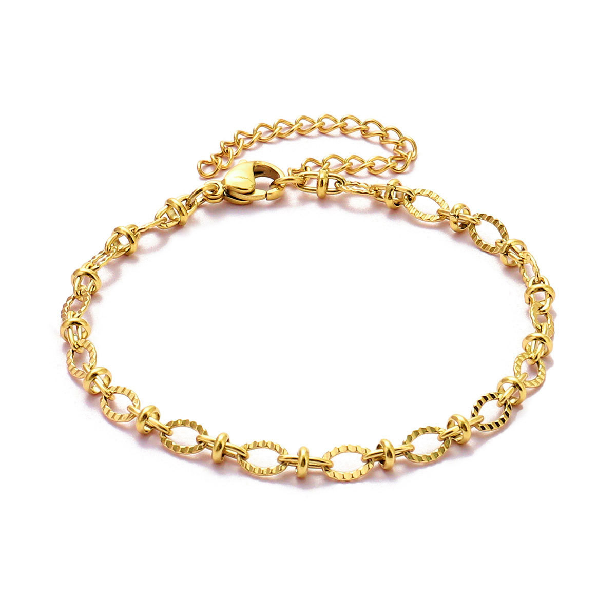 12pcs/pack 17-22cm 18k Gold Plated Stainless Steel Paperclip Cross Link Chain Bracelet Women Handmade DIY Charm Jewelry Making
